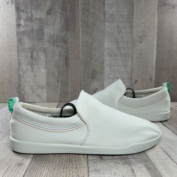 Vionic Beach Marshall Womens 7.5 Canvas Slip On Sneaker Flats Casual Shoes White - Picture 3 of 14